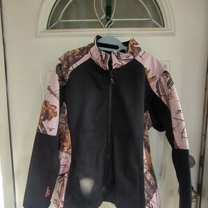 Women's Black and Pink Camouflage Jacket